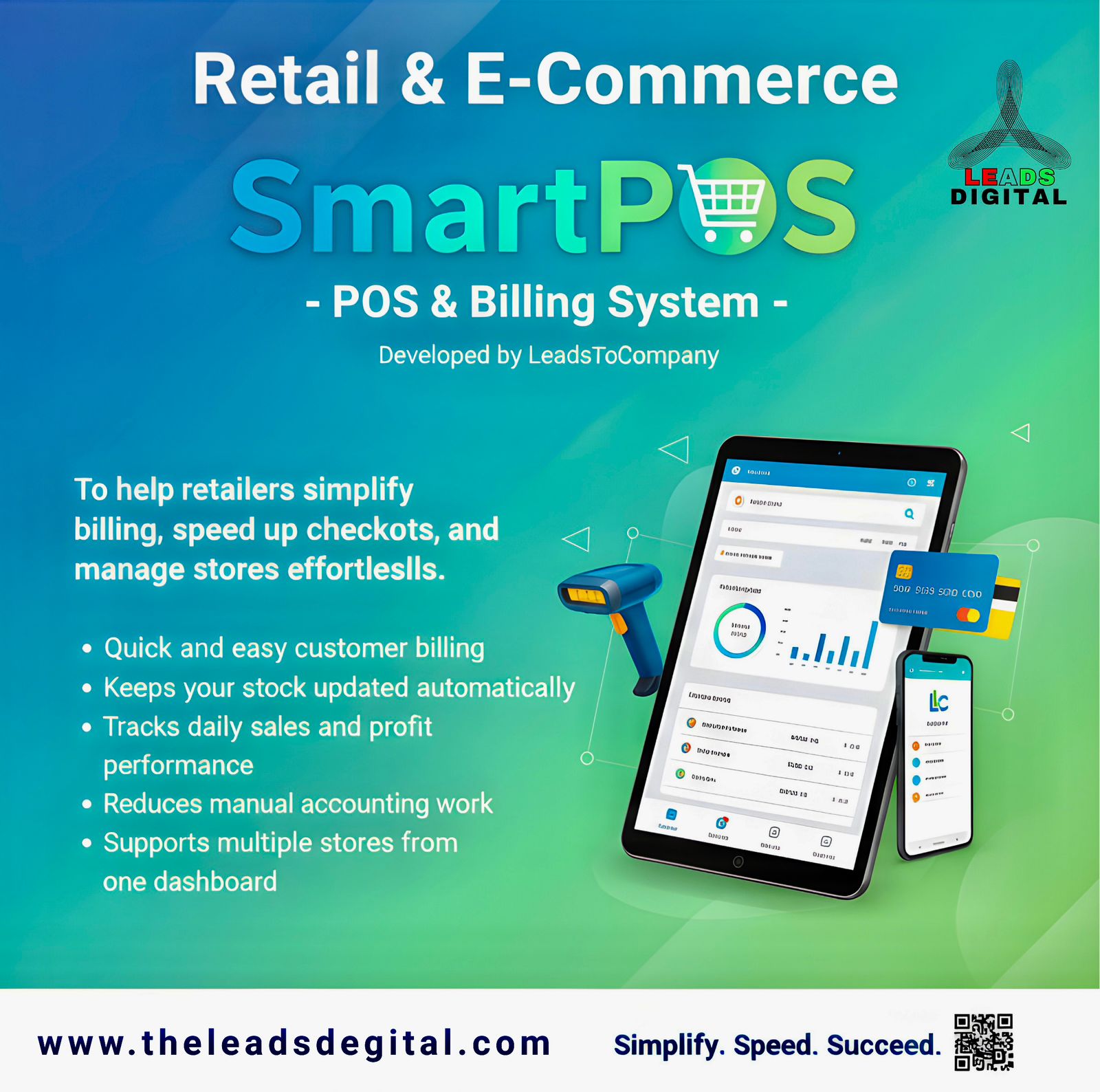 Developed by LeadsToCompany to help organizations manage POS & billing system with ease.