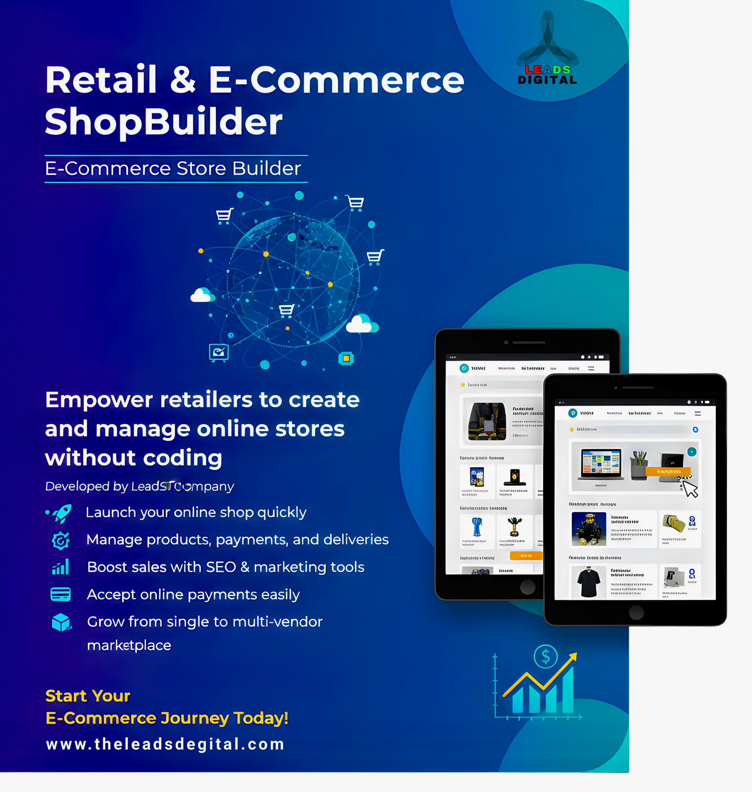 Developed by LeadsToCompany to help organizations manage e-commerce store builder with ease.