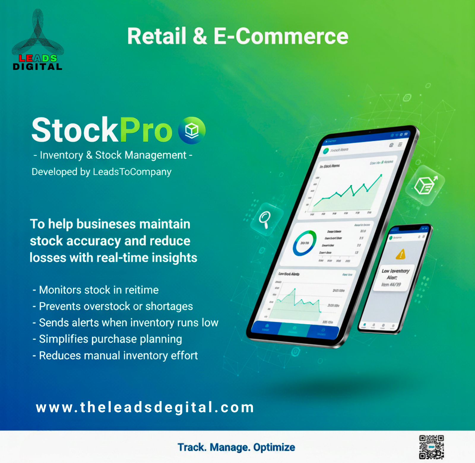 Developed by LeadsToCompany to help organizations manage inventory & stock management with ease.