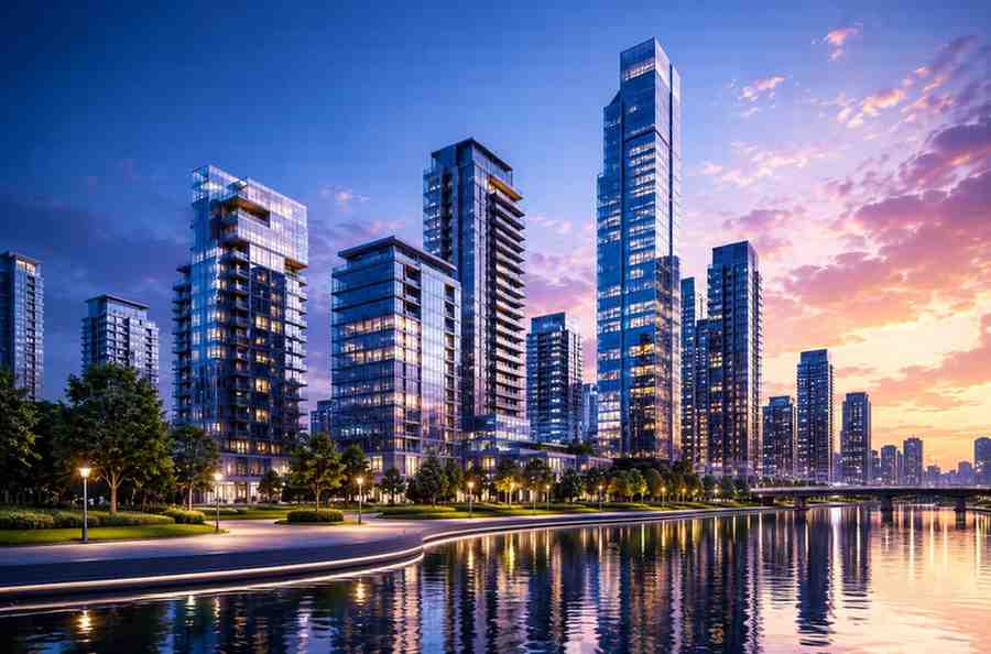 Modern residential real estate complex